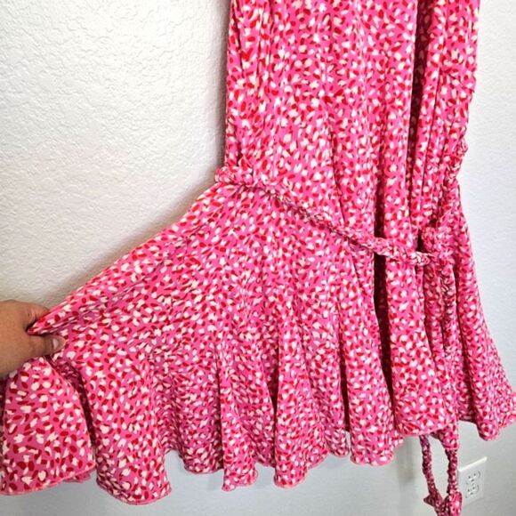 NWOT Aakaa | Leopard Print Sleeveless Mini Dress Waist Tie, Women's XL - Picture 6 of 9